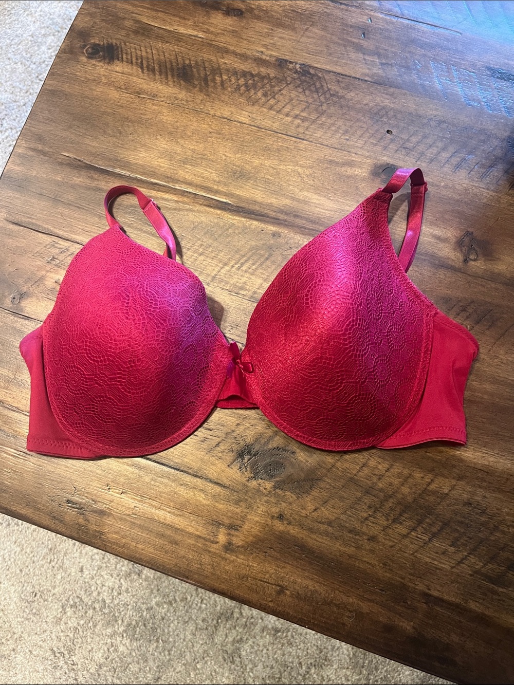 Lace-Detail Push-Up T-Shirt Bra — Deep Pink